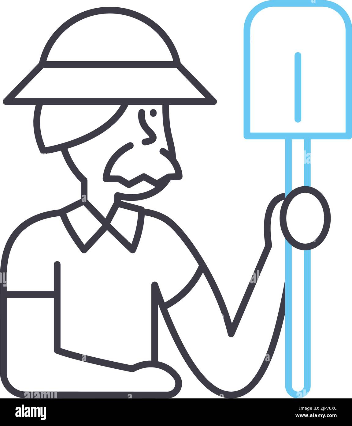 Fermier Zeichen Farmer Linie Symbol, Umriss Symbol, Vektor-Illustration, Konzept ...