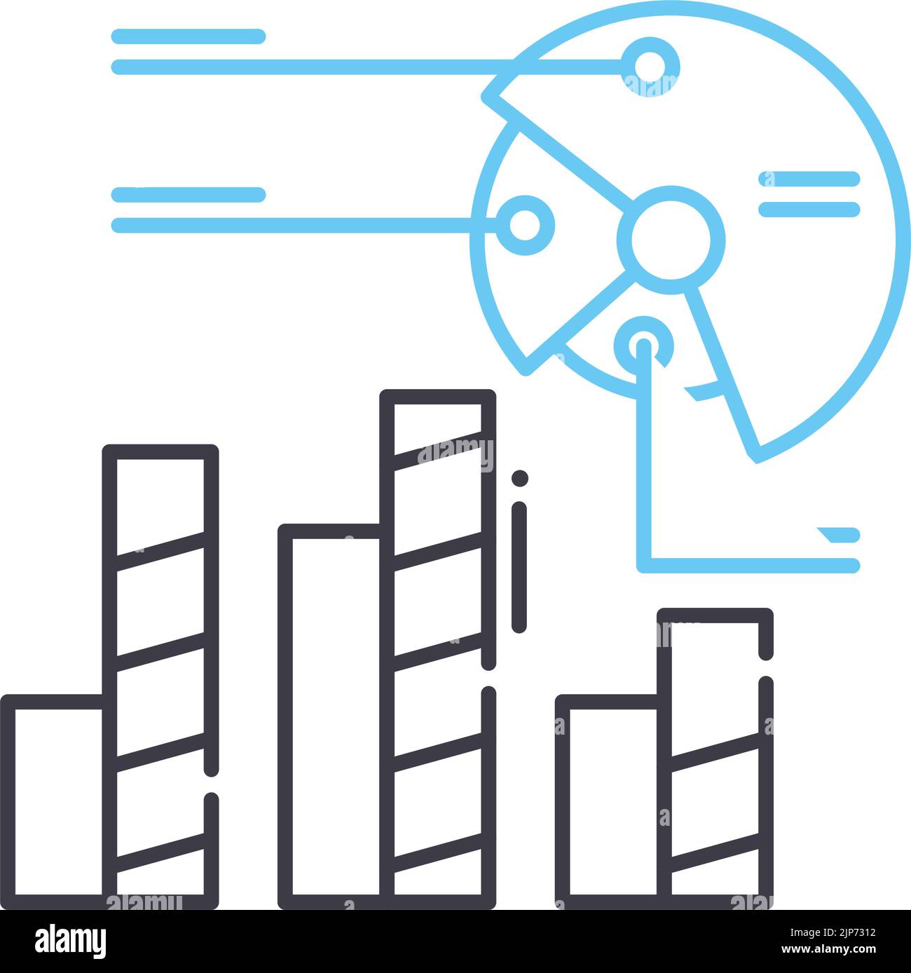Liniensymbol des Datendiagramms, Umrisssymbol, Vektordarstellung, Konzeptzeichen Stock Vektor