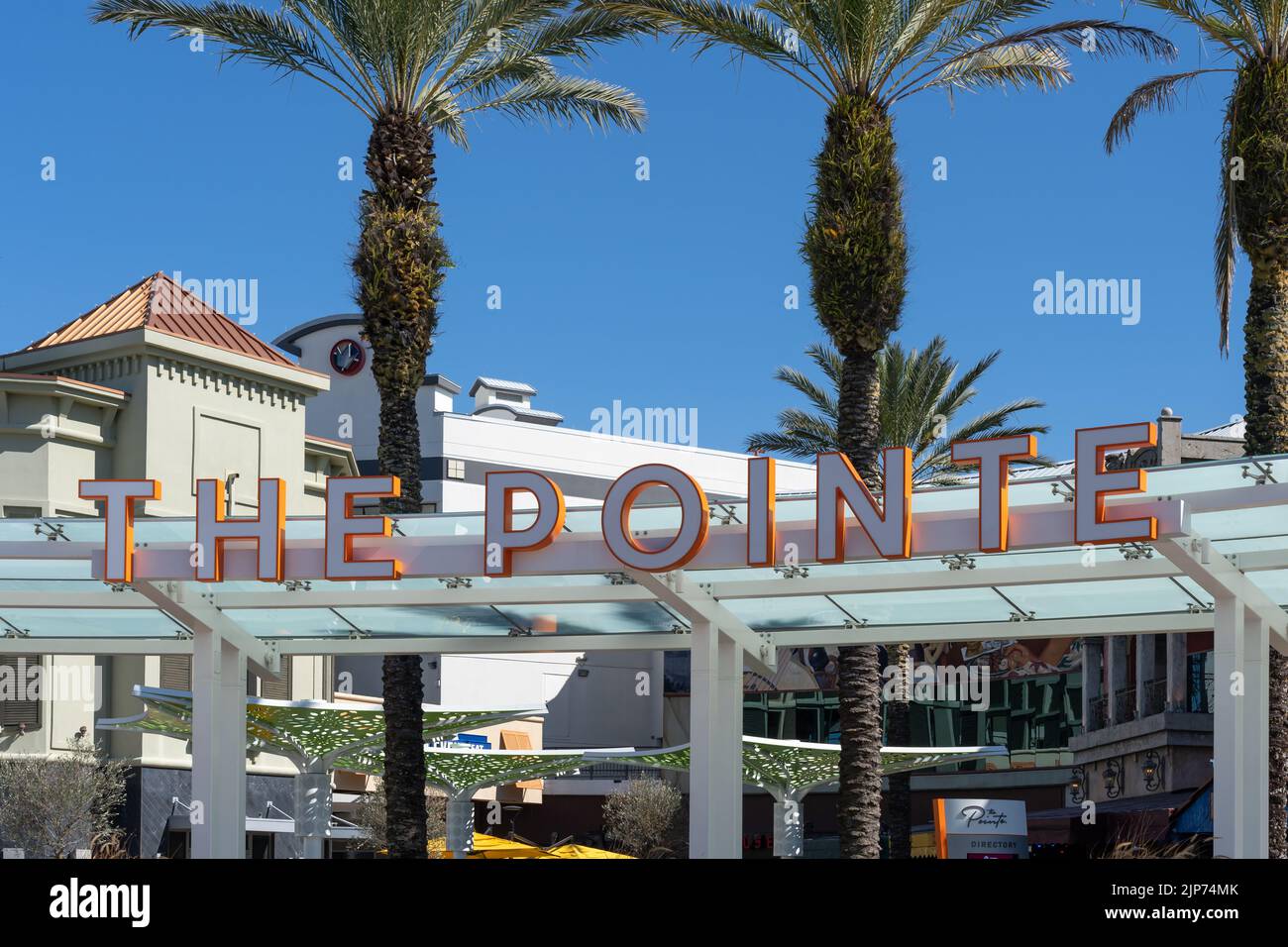 Das Pointe-Schild in Orlando, Florida, USA. Stockfoto