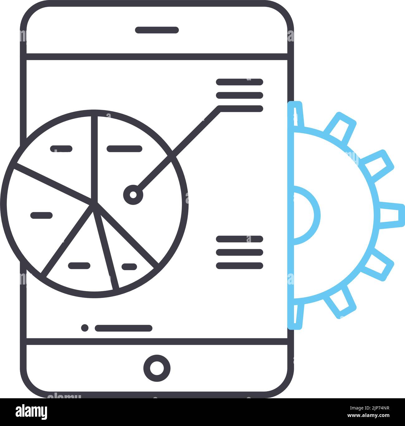 Datenliniensymbol, Umrisssymbol, Vektordarstellung, Konzeptzeichen Stock Vektor