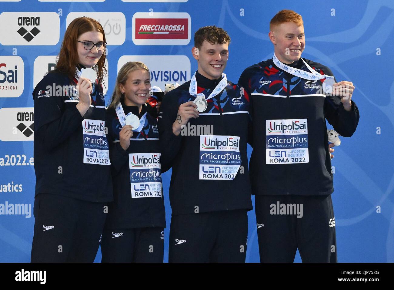 Rom, Italien. 15. August 2022. DEAN Thomas, RICHARDS Matthew, HOPKIN Anna und ANDERSON Freya (GBR) beim len-Europameisterschaftsfinale am 15.. August 2022 im Foro Italico in Rom, Italien. Kredit: Unabhängige Fotoagentur/Alamy Live Nachrichten Stockfoto