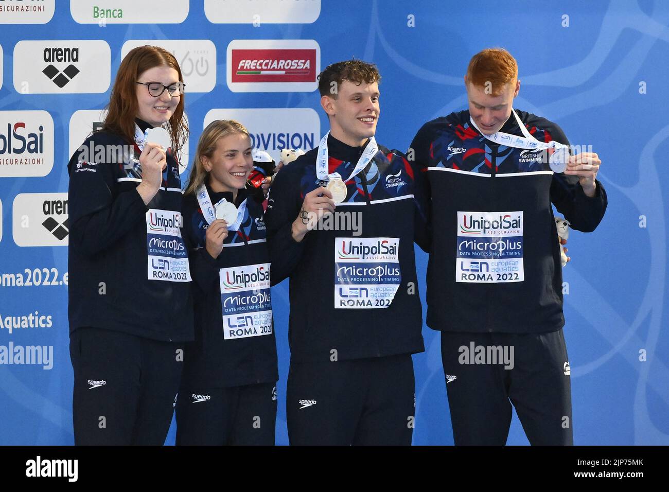 Rom, Italien. 15. August 2022. DEAN Thomas, RICHARDS Matthew, HOPKIN Anna und ANDERSON Freya (GBR) beim len-Europameisterschaftsfinale am 15.. August 2022 im Foro Italico in Rom, Italien. Kredit: Unabhängige Fotoagentur/Alamy Live Nachrichten Stockfoto