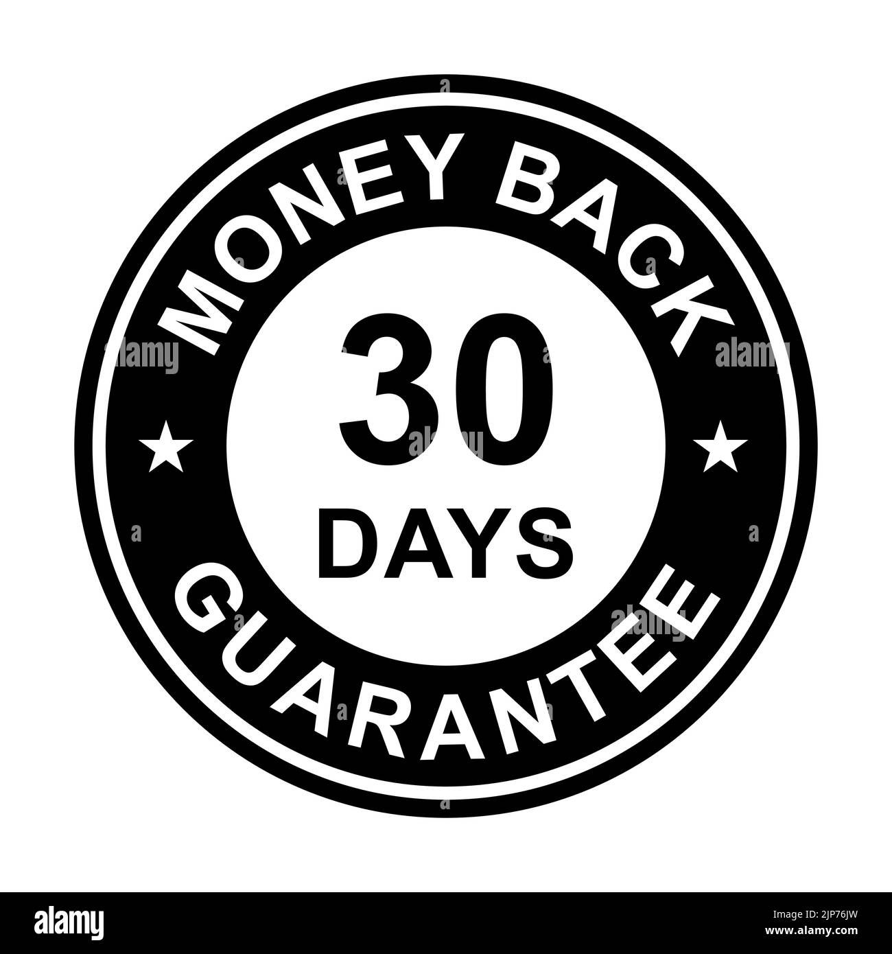 30 Tage Geld-zurück-Garantie Symbolvektor für Grafikdesign, Logo, Website, Social Media, mobile App, UI-Abbildung Stock Vektor