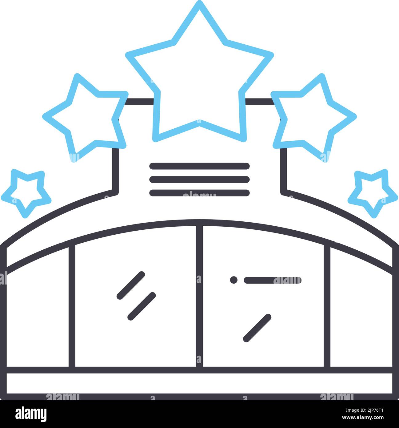 Cinema Premier Line Icon, Umrisssymbol, Vektordarstellung, Konzeptschild Stock Vektor