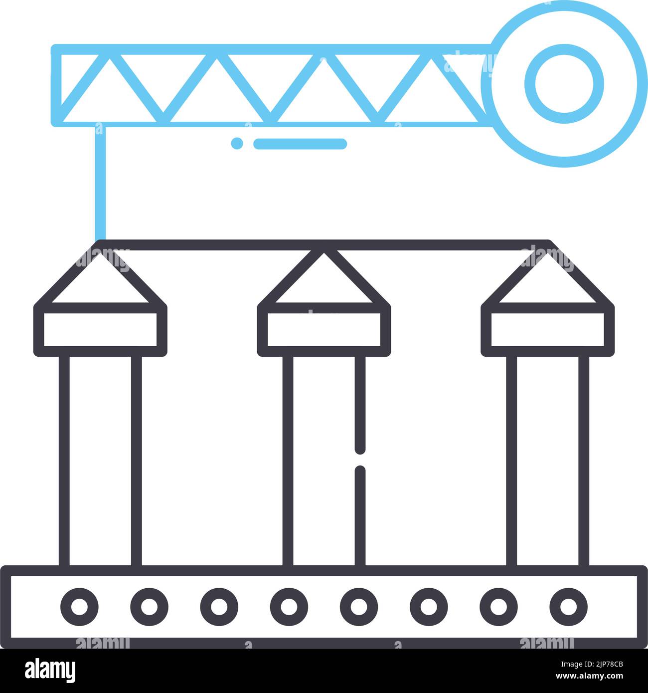 Bauindustrie Linie Symbol, Umriss Symbol, Vektor-Illustration, Konzept Zeichen Stock Vektor