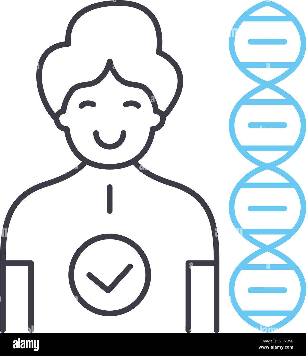 dna-Strangliniensymbol, Umrisssymbol, Vektordarstellung, Konzeptzeichen Stock Vektor