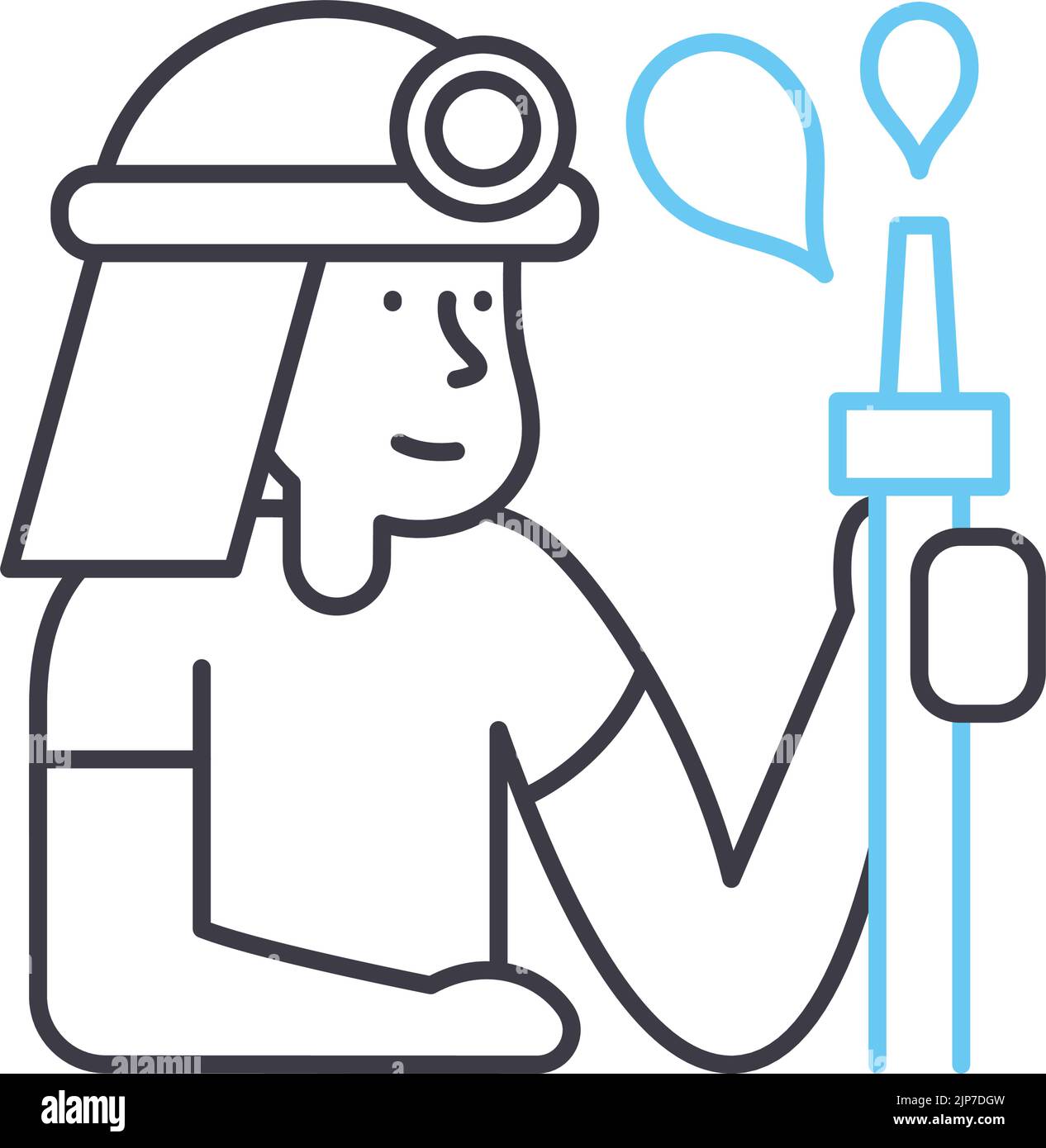 feuerwehrmann-Liniensymbol, Umrisssymbol, Vektordarstellung, Konzeptschild Stock Vektor