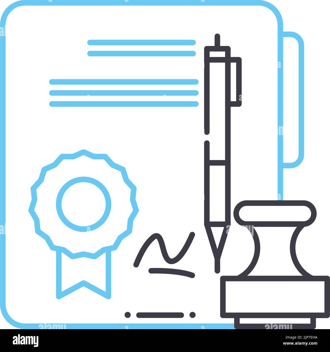 Kontraktliniensymbol, Umrisssymbol, Vektorgrafik, Konzeptschild Stock Vektor
