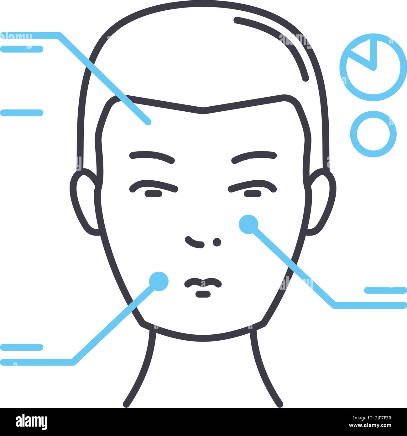 Symbol für die Linie des Gesichtsscans, Umrisssymbol, Vektordarstellung, Konzeptzeichen Stock Vektor