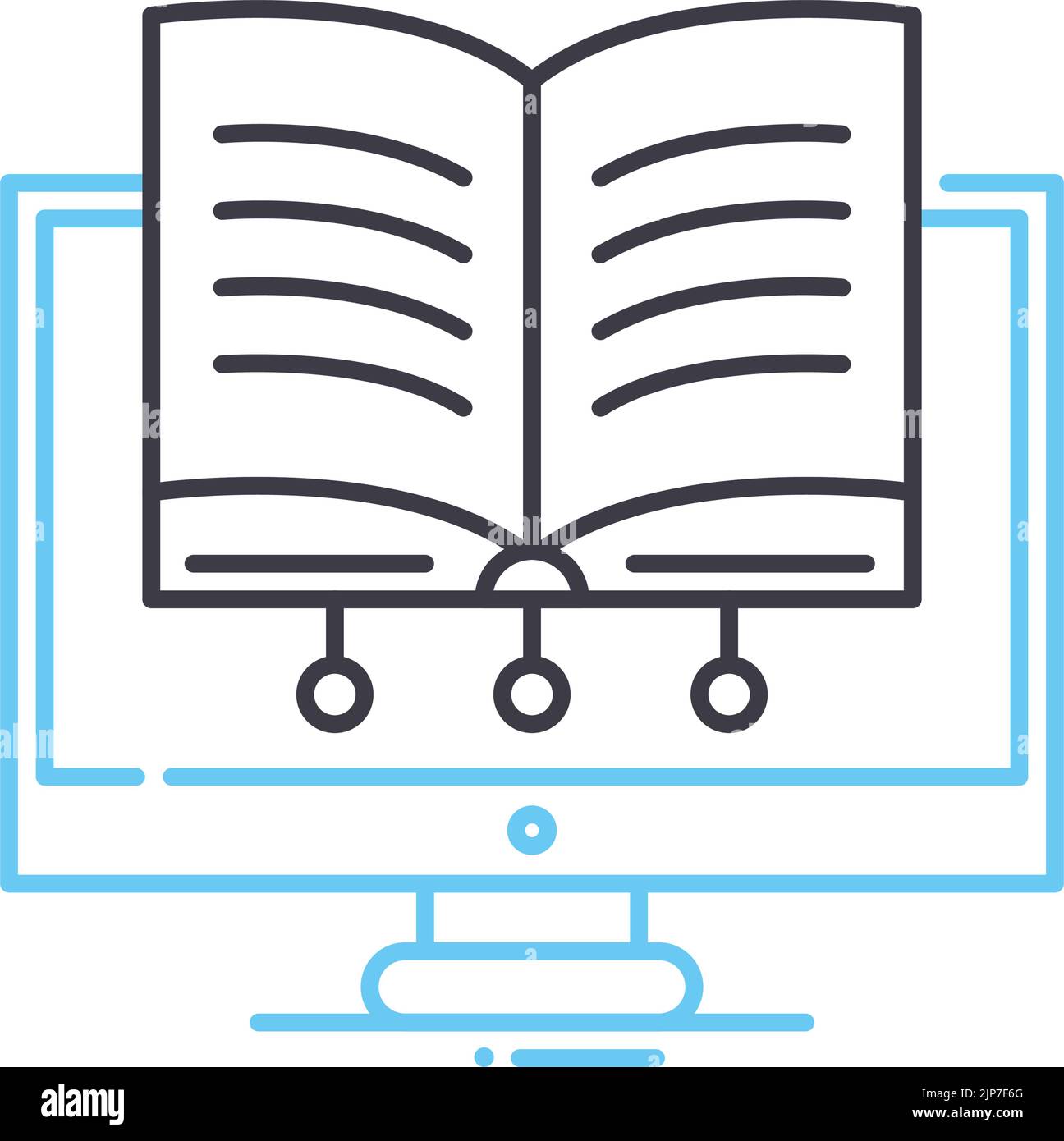E-Books-Liniensymbol, Umrisssymbol, Vektordarstellung, Konzeptzeichen Stock Vektor