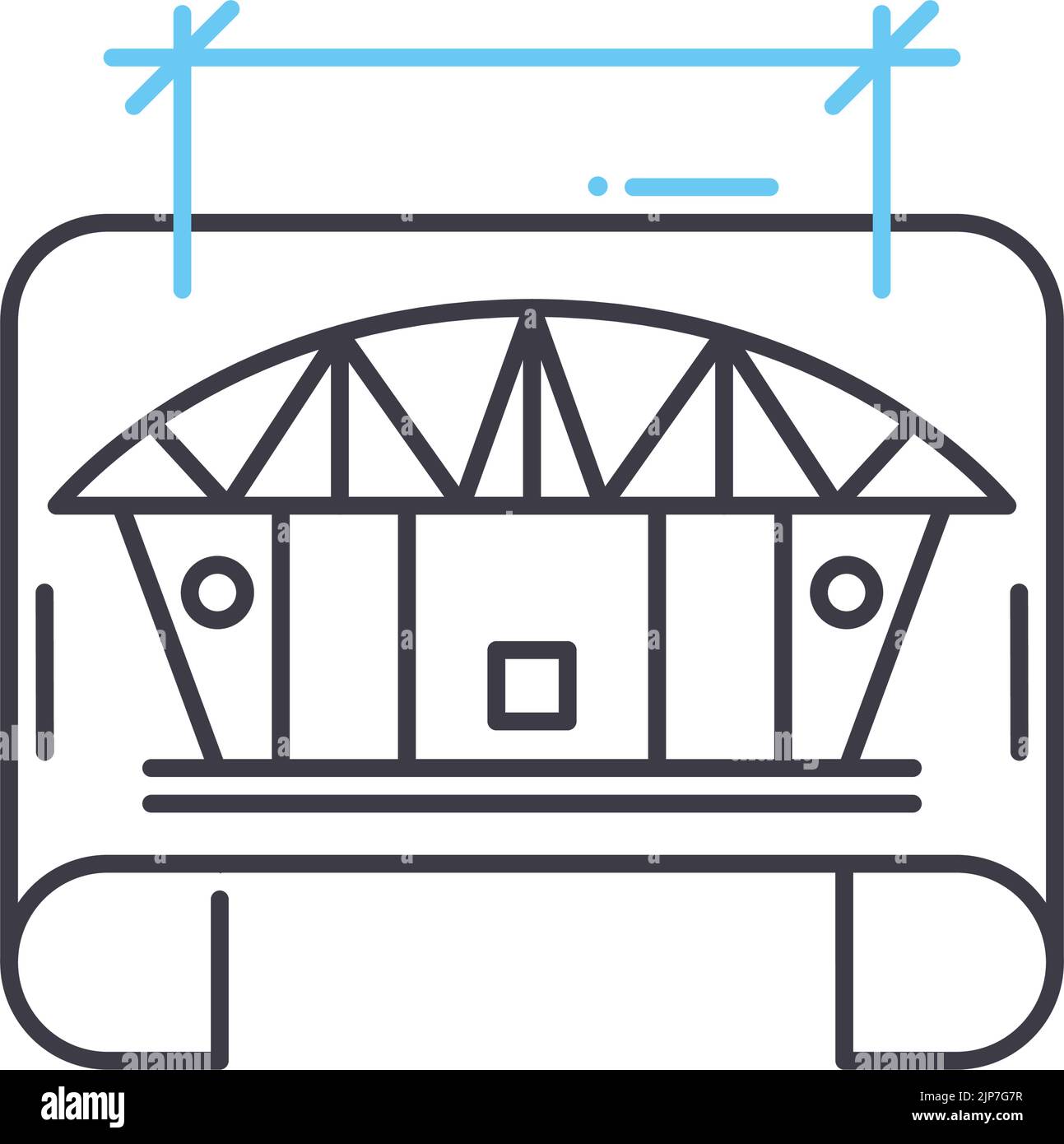 Bauplan-Liniensymbol, Umrisssymbol, Vektordarstellung, Konzeptschild Stock Vektor