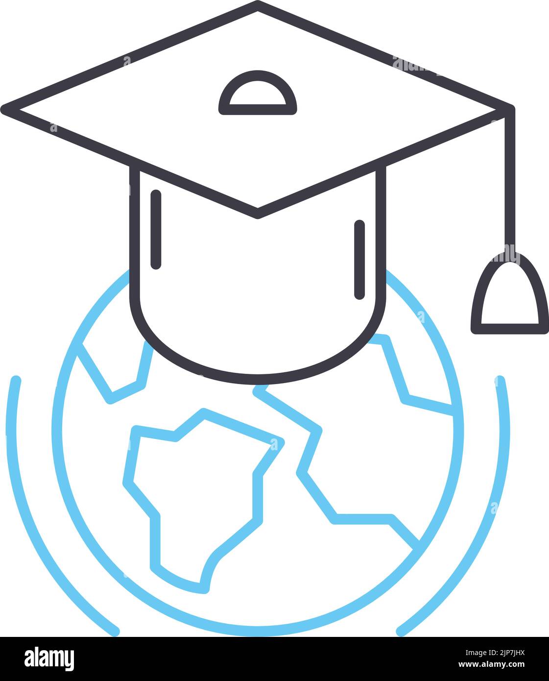 Bildungssymbol, Umrisssymbol, Vektordarstellung, Konzeptzeichen Stock Vektor