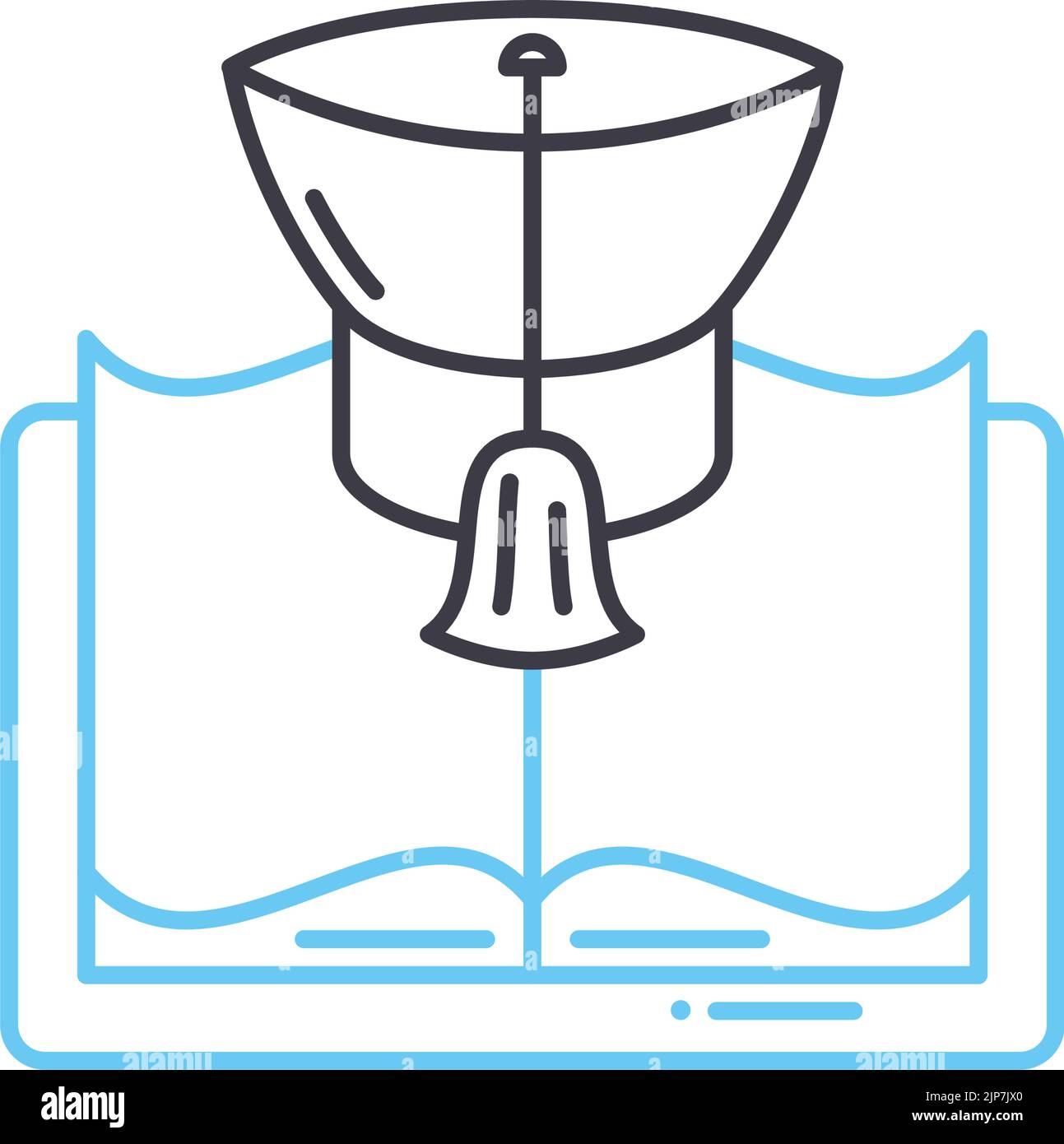 Bildungssymbol, Umrisssymbol, Vektordarstellung, Konzeptzeichen Stock Vektor