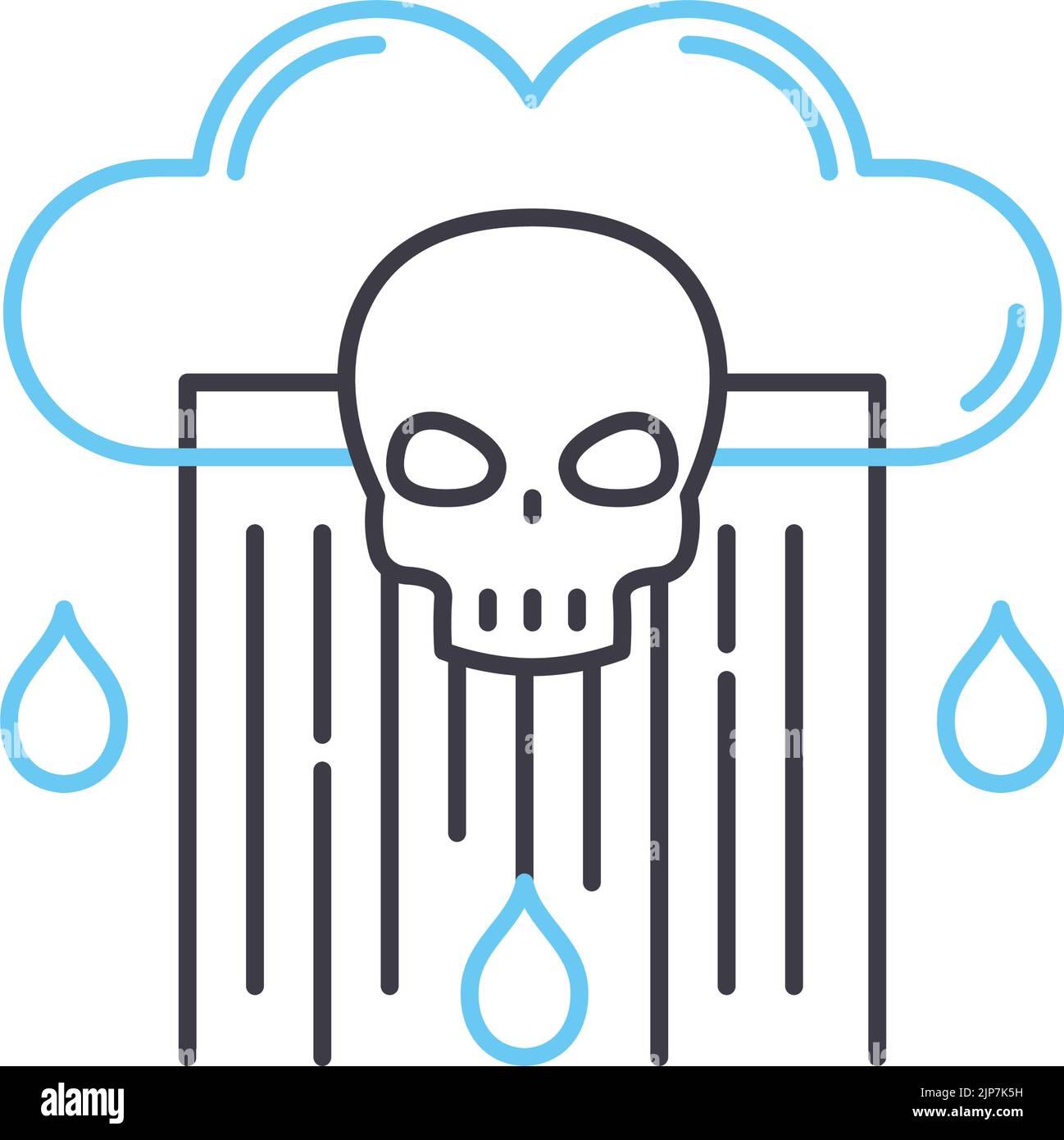 Ökologische Schäden Linie Symbol, Umriss Symbol, Vektor-Illustration, Konzept Zeichen Stock Vektor