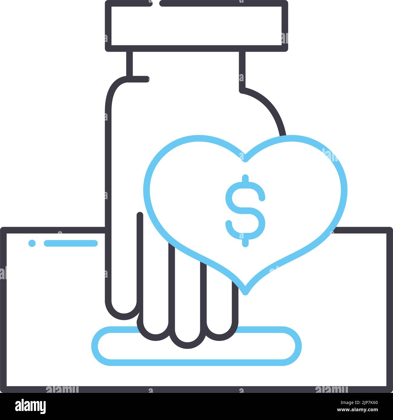 Spendenliniensymbol, Umrisssymbol, Vektordarstellung, Konzeptzeichen Stock Vektor