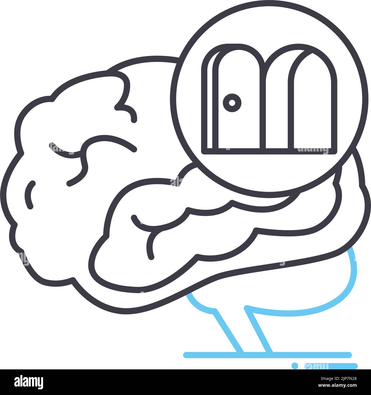Symbol für analytische Denklinie, Umrisssymbol, Vektordarstellung, Konzeptzeichen Stock Vektor