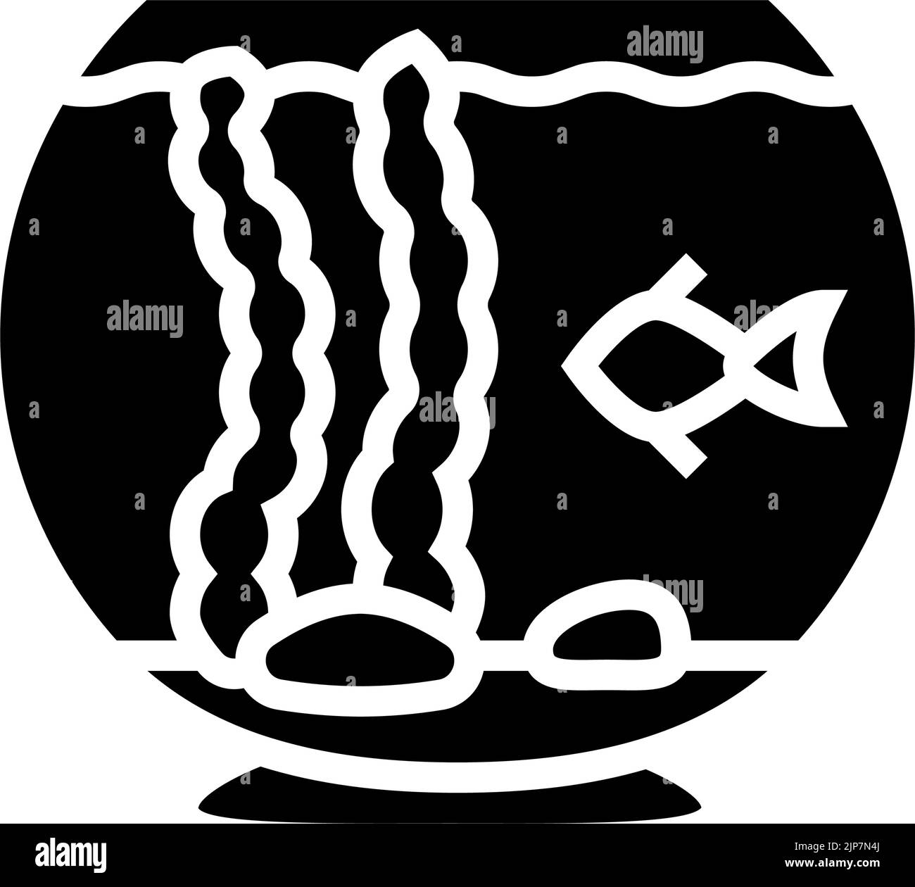 Süßwasser Aquarium Fische Glyphen Symbol Vektor Illustration Stock Vektor