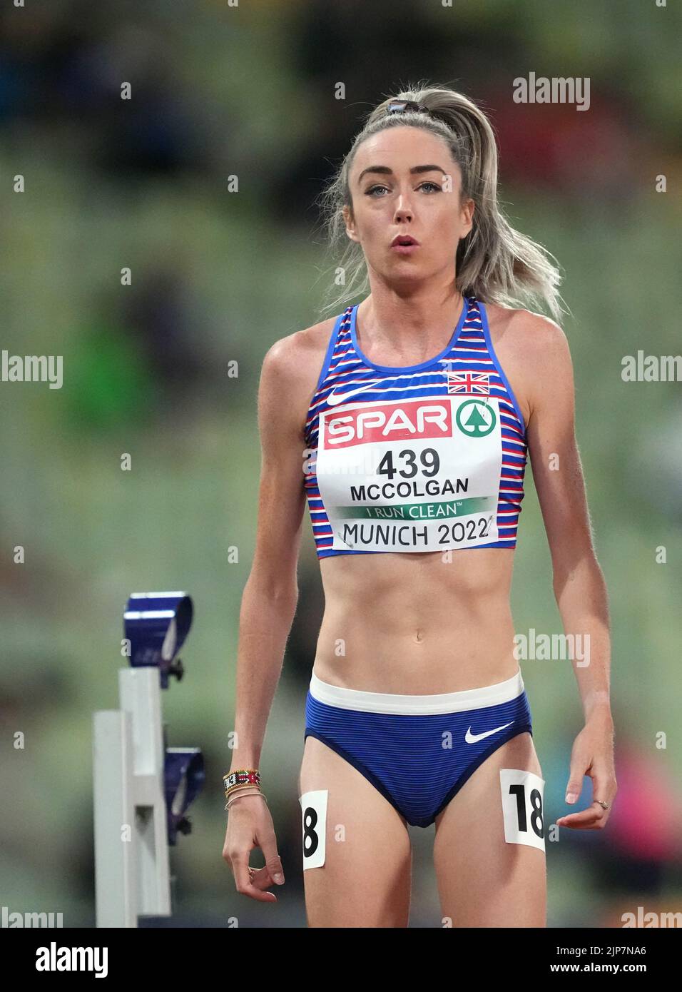 München, Deutschland. 15. August 2022. Leichtathletik: Europameisterschaften, Frauen: 10000 Meter, Finale, Elish Maccolgan (Großbritannien). Quelle: Soeren Stache/dpa/Alamy Live News Stockfoto
