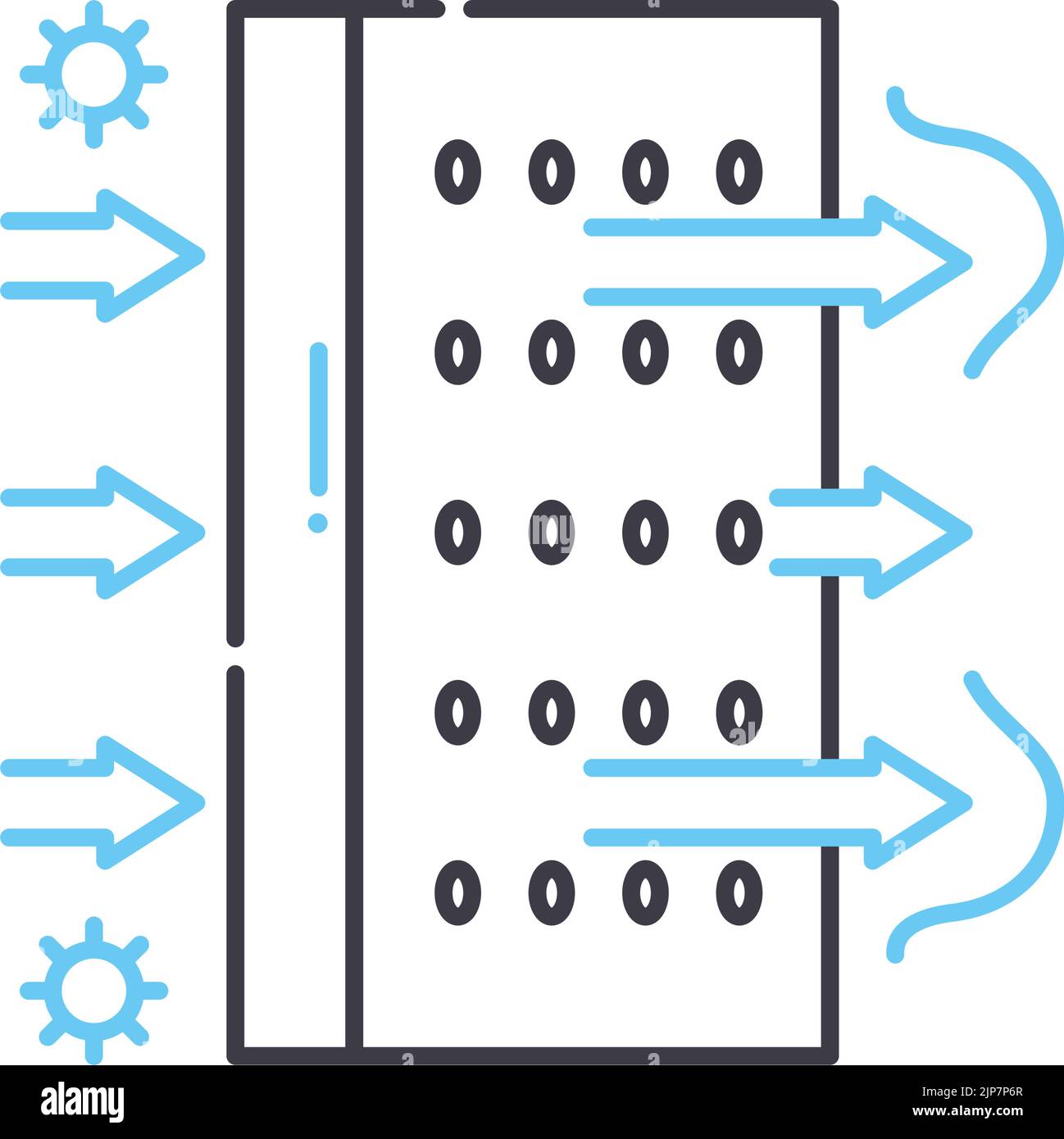 Liniensymbol Luftreiniger, Umrisssymbol, Vektordarstellung, Konzeptzeichen Stock Vektor