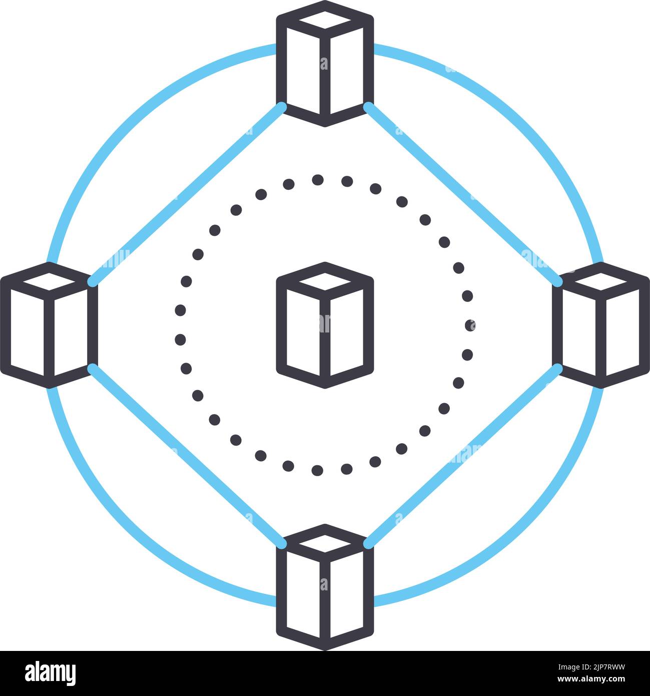 Blockchain Symbol Linie Symbol, Umriss Symbol, Vektor Illustration, Konzept Zeichen Stock Vektor