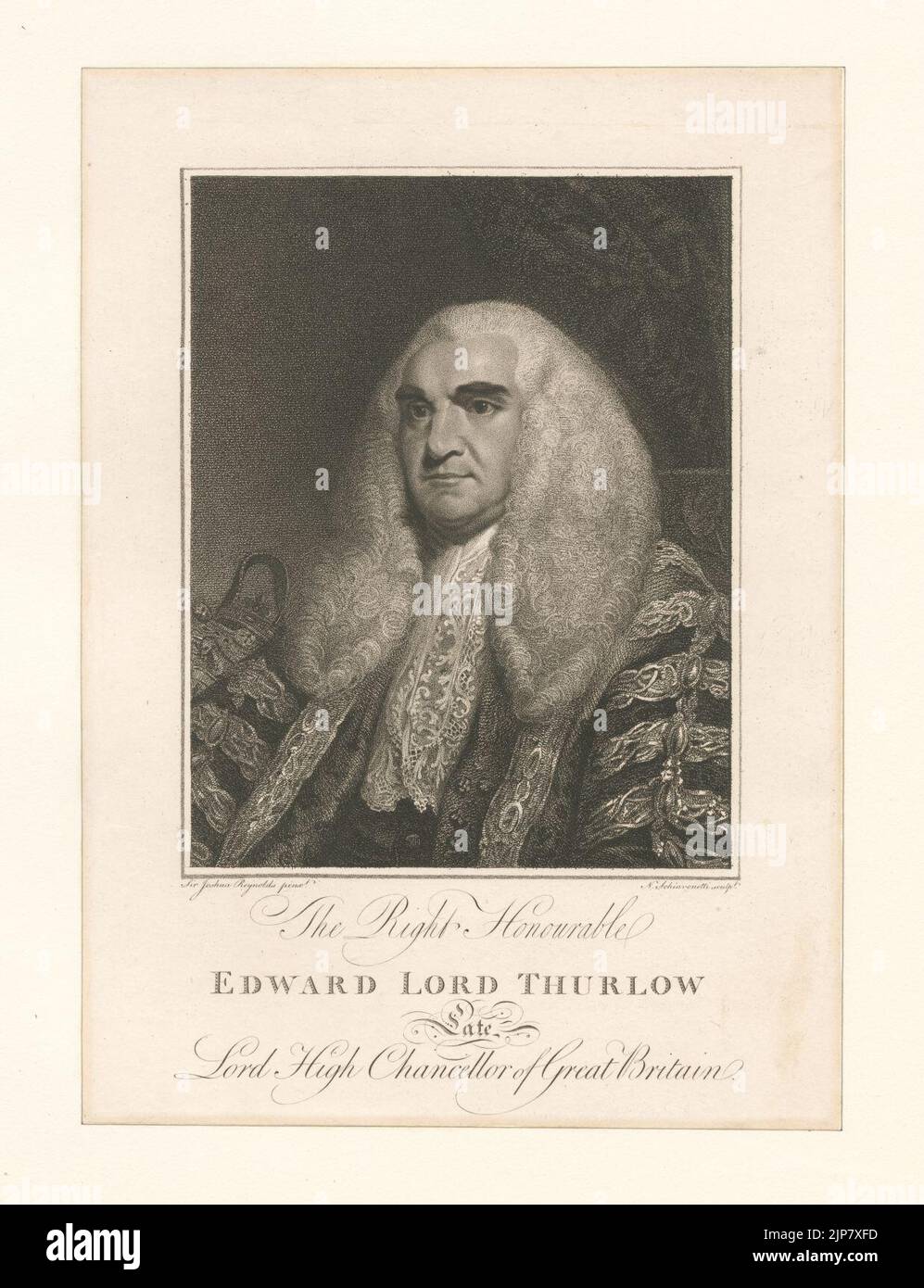 Der rechte ehrenwerte Edward Lord Thurlow, verstorbener Lord High Chancellor von Großbritannien Stockfoto