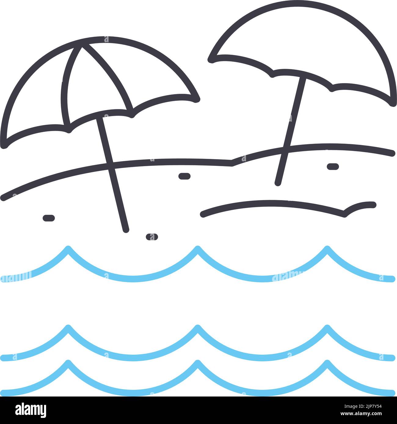 Baech Urlaub Linie Symbol, Umriss Symbol, Vektor-Illustration, Konzept Zeichen Stock Vektor