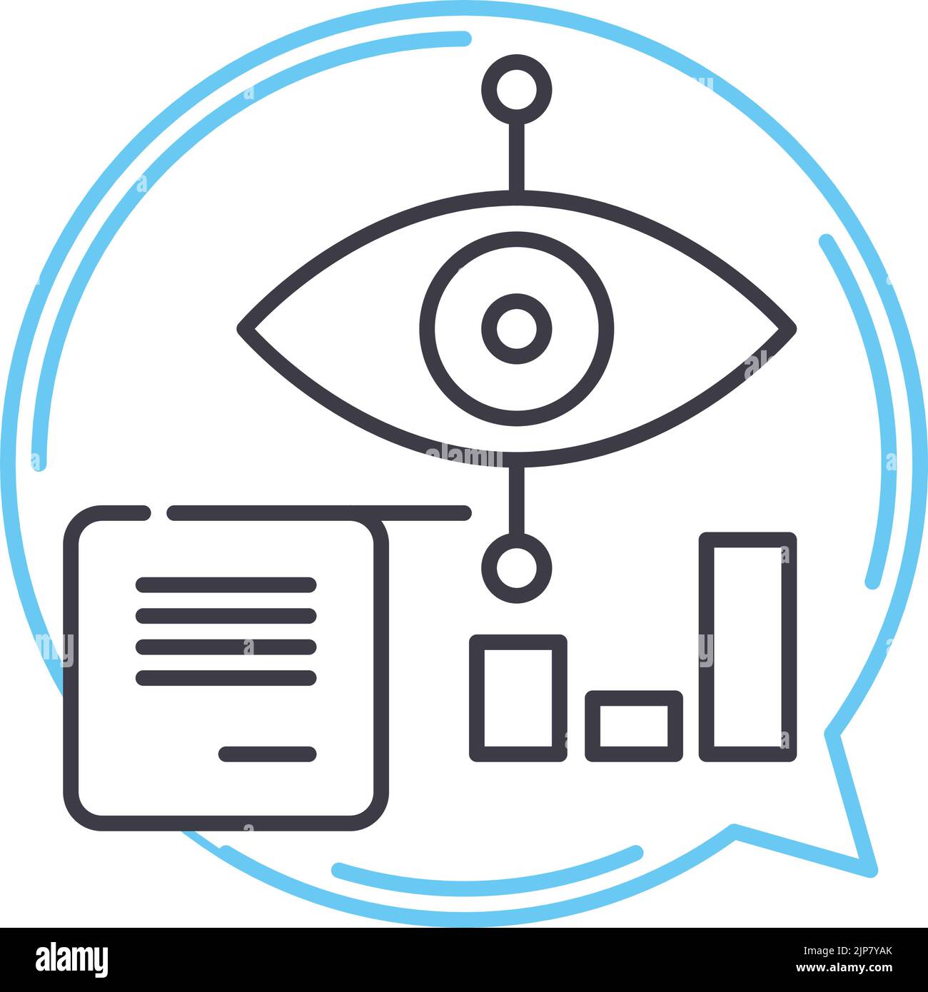 Liniensymbol für die Datenvisualisierung, Umrisssymbol, Vektordarstellung, Konzeptzeichen Stock Vektor