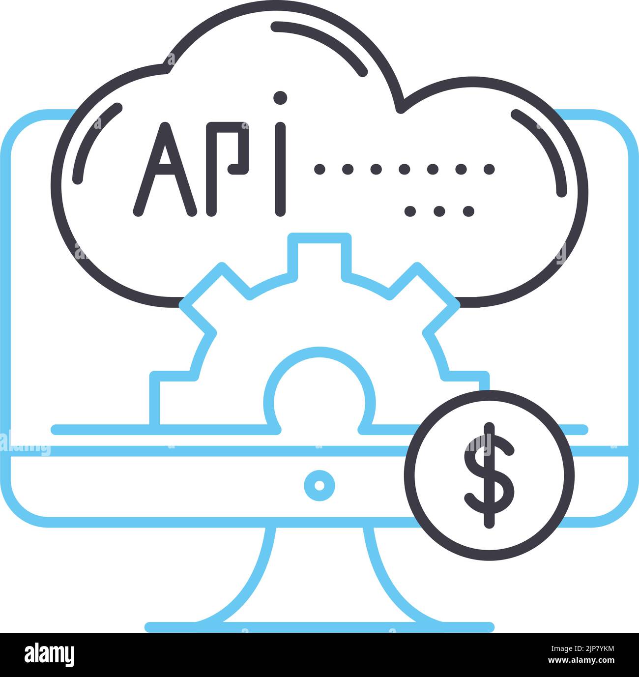 api-Liniensymbol, Umrisssymbol, Vektordarstellung, Konzeptzeichen Stock Vektor