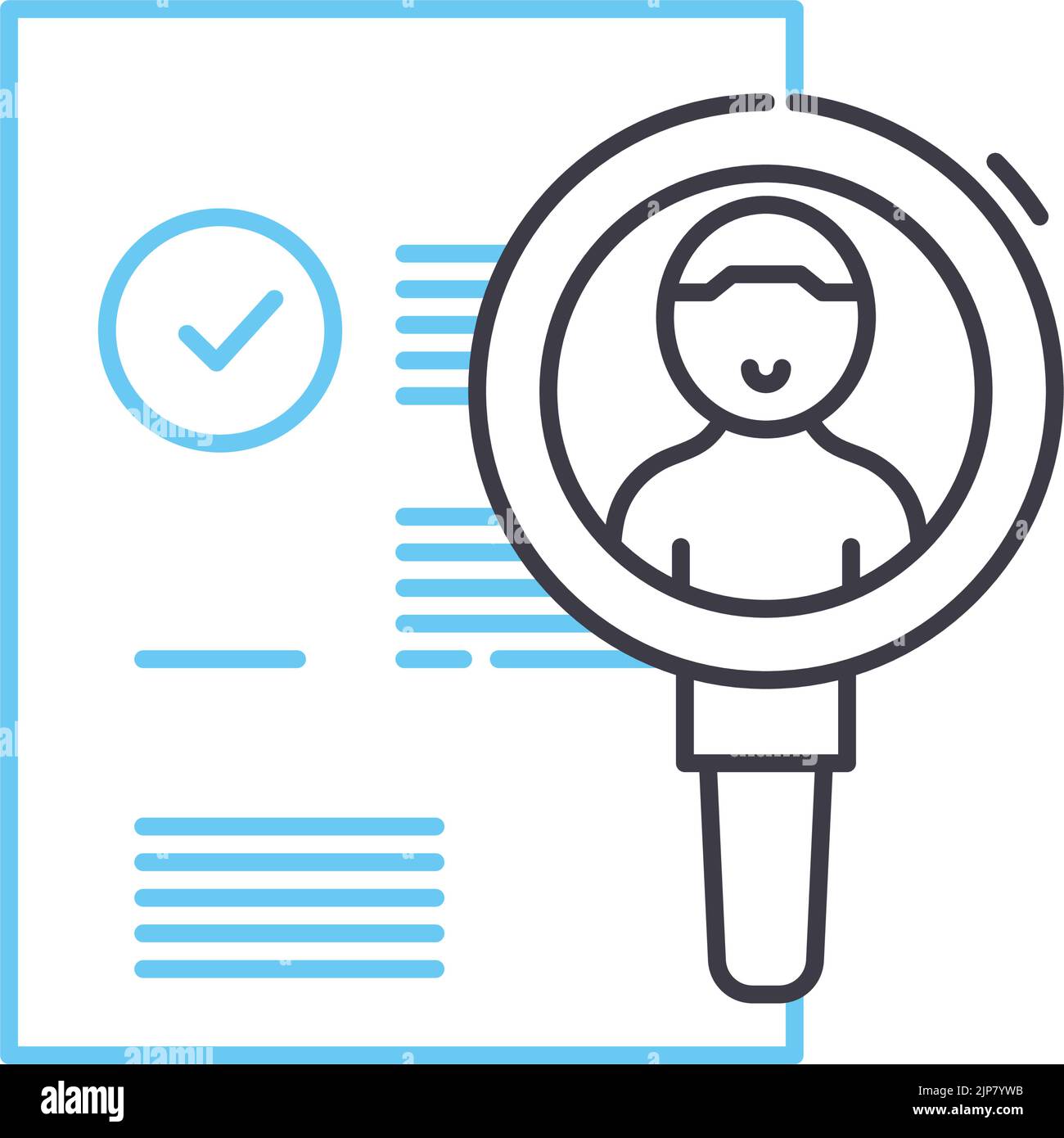 Symbol für Lehrplan-Linie, Umrisssymbol, Vektordarstellung, Konzeptzeichen Stock Vektor