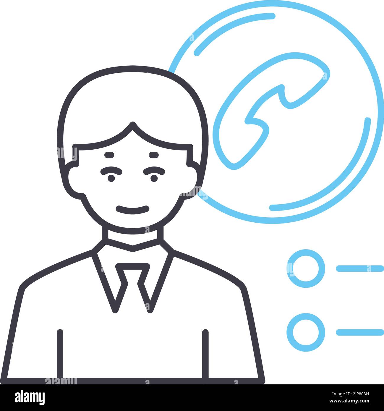 Kontaktliniensymbol für den Kunden, Umrisssymbol, Vektordarstellung, Konzeptschild Stock Vektor