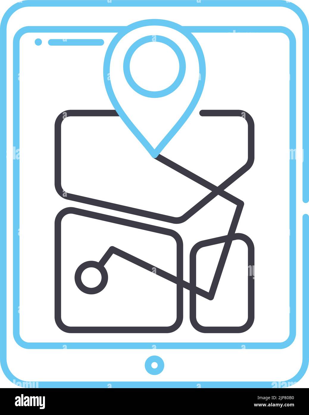 City Navigation Guide line icon, outline Symbol, Vektor-Illustration, Konzept Zeichen Stock Vektor