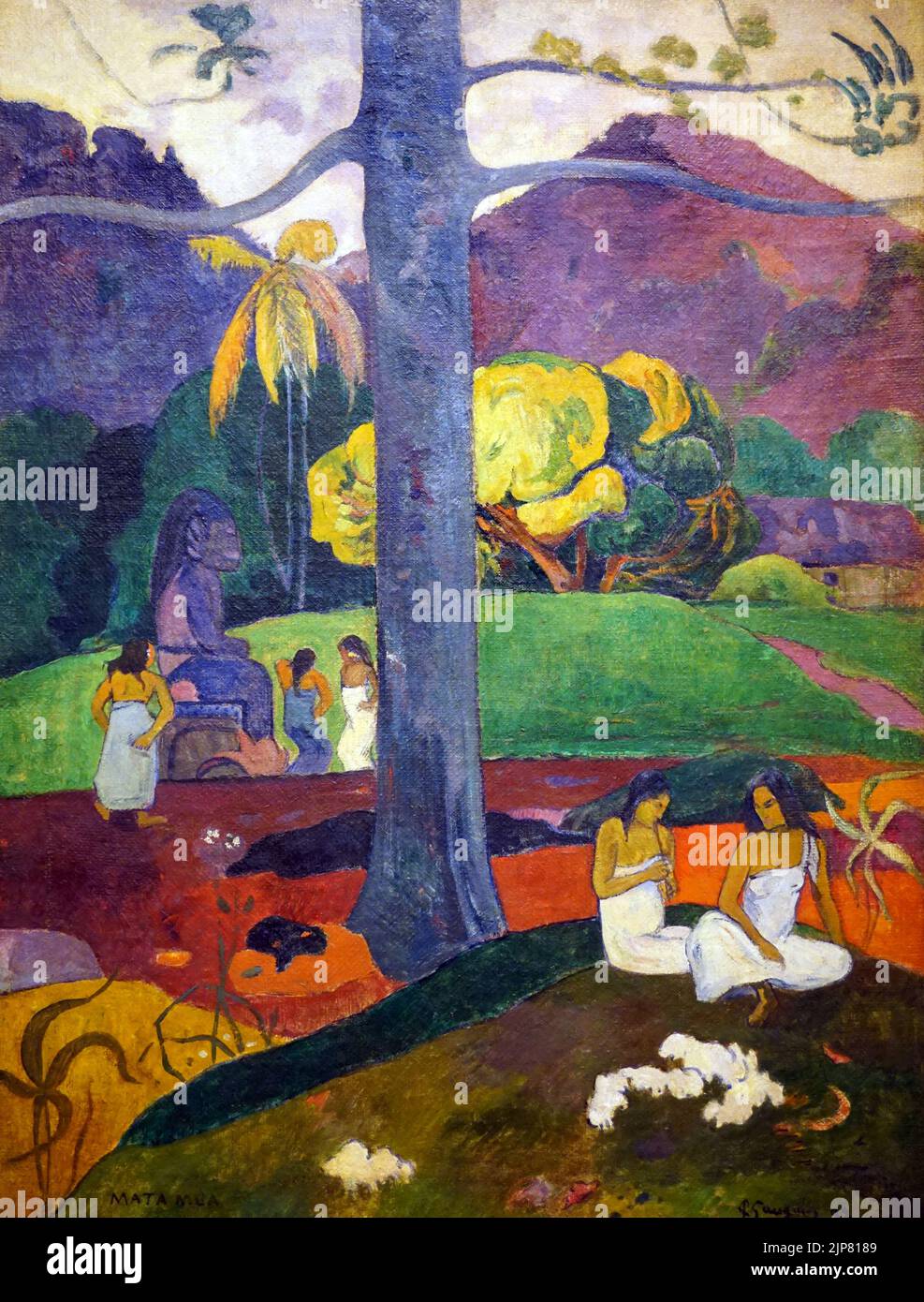 Mata Mua (1892) von Paul Gauguin (1848-1903) Stockfoto