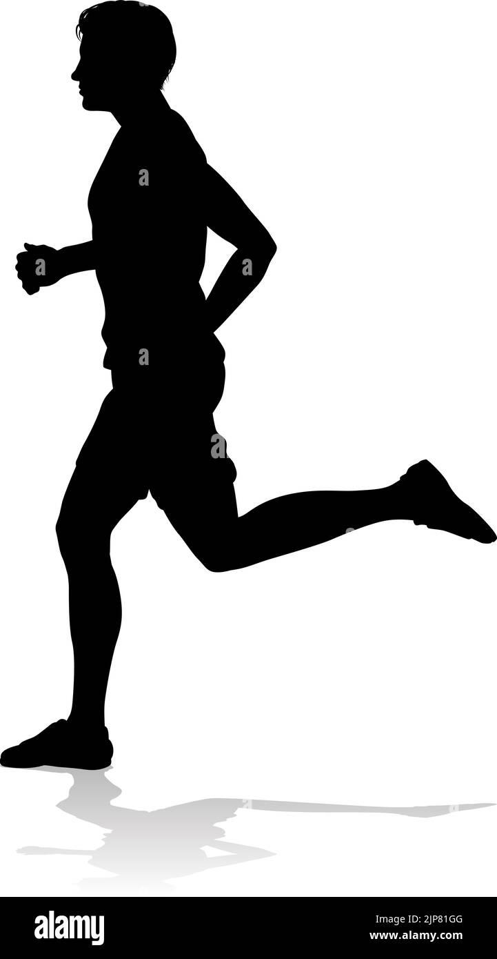 Silhouette Runner man Sprinter oder Jogger Person Stock Vektor