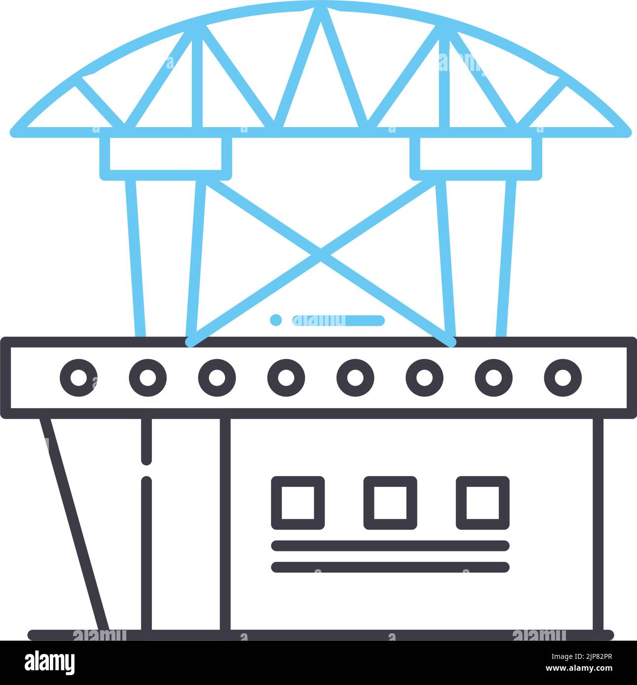 Symbol für die Gebäudelinie, Umrisssymbol, Vektordarstellung, Konzeptschild Stock Vektor