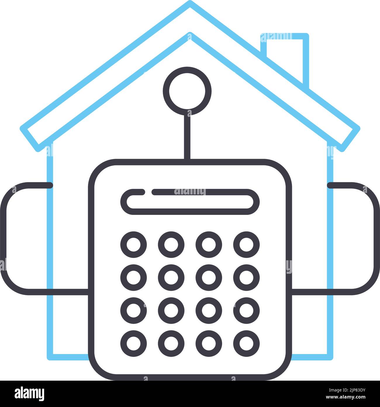 zeilensymbol des cctv-Systems, Umrisssymbol, Vektordarstellung, Konzeptschild Stock Vektor