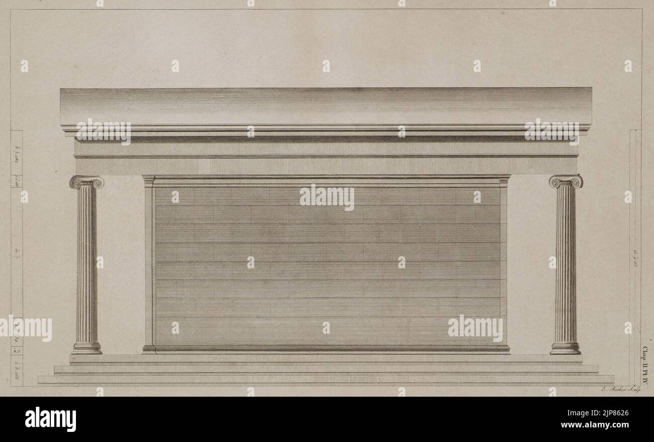Die Südseite des Tempels - Stuart James & Revett Nichola - 1762 Stockfoto