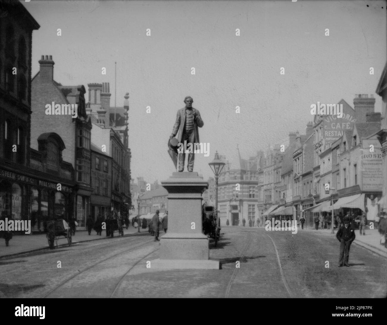 Die Statue von George Palmer, Broad Street, Lesen, C. 1890 Stockfoto