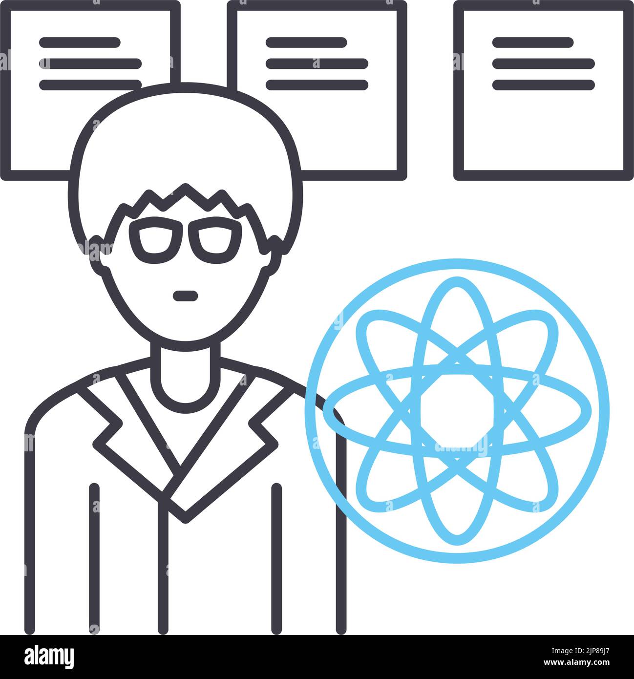 Data Scientist Liniensymbol, Umrisssymbol, Vektordarstellung, Konzeptzeichen Stock Vektor