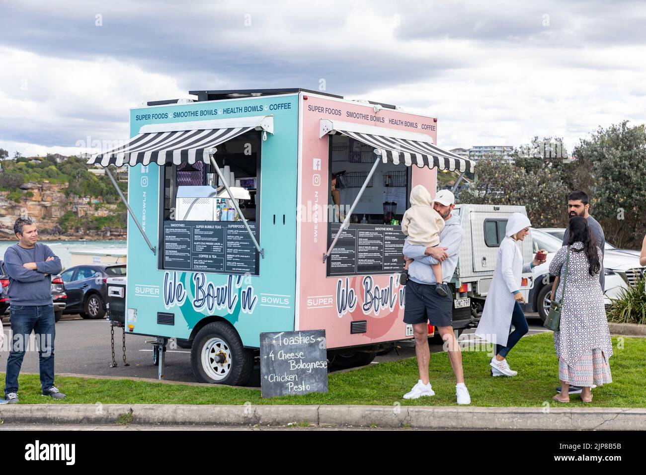 Freshwater Beach Sydney, mobiler Food Wagon Truck, der Kaffee, Toasties