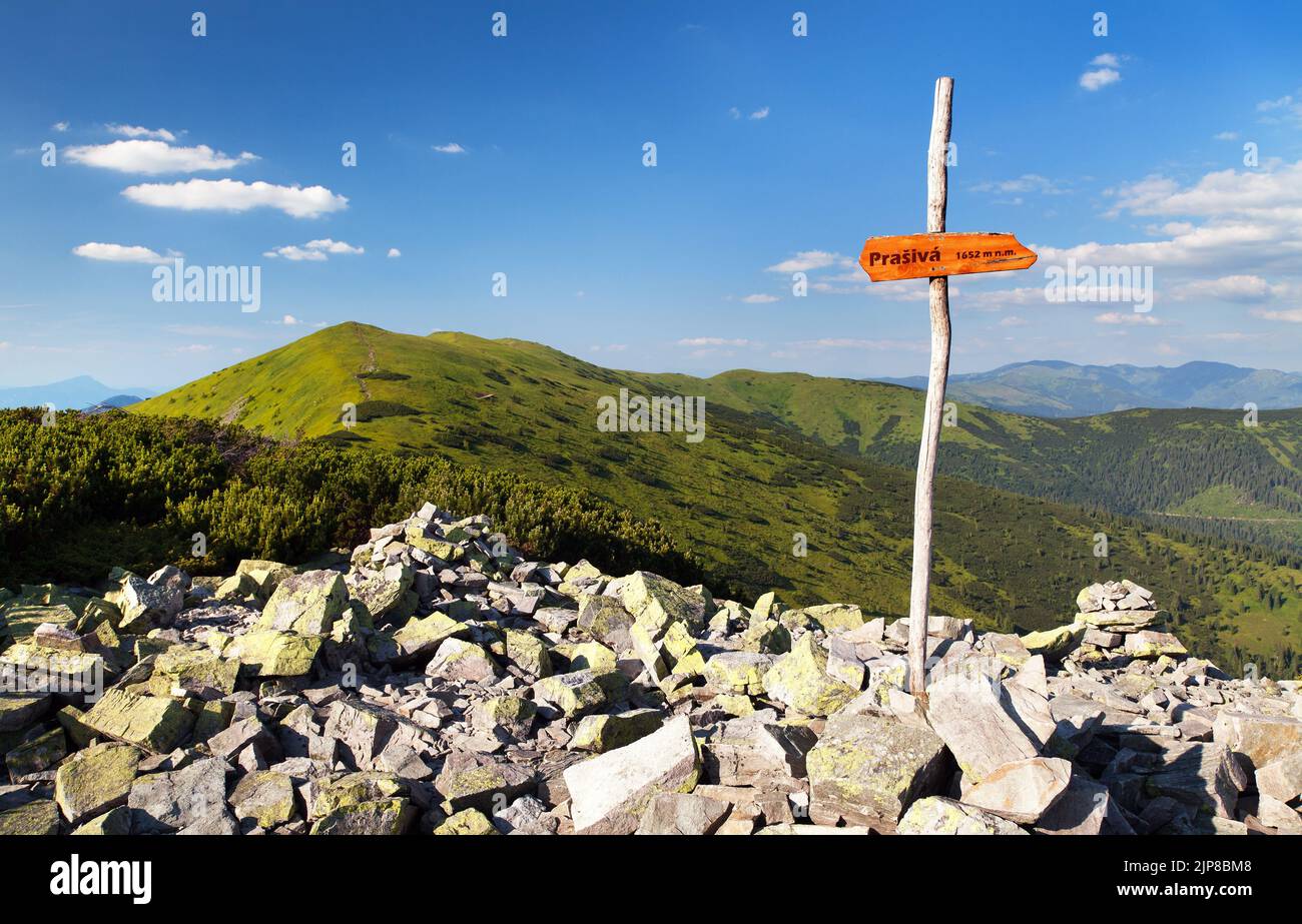 Der Prasiva und der Chochula in der Niske Tatry oder der Niederen Tatra in Karpathos, Slowakei Stockfoto