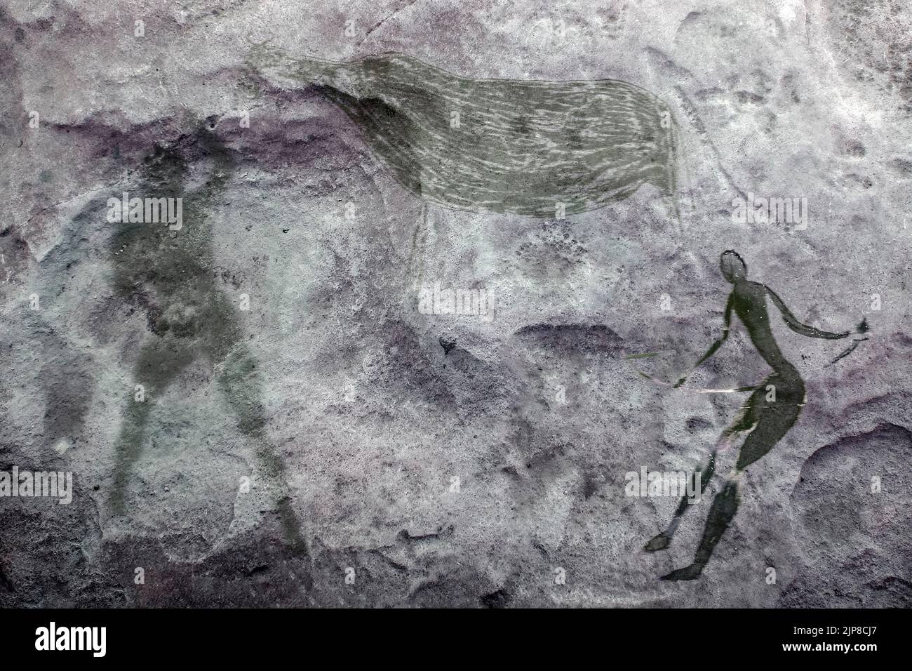 Digital erstelltes Bild von Höhlenzeichnungen und Höhlenkunst Stockfoto