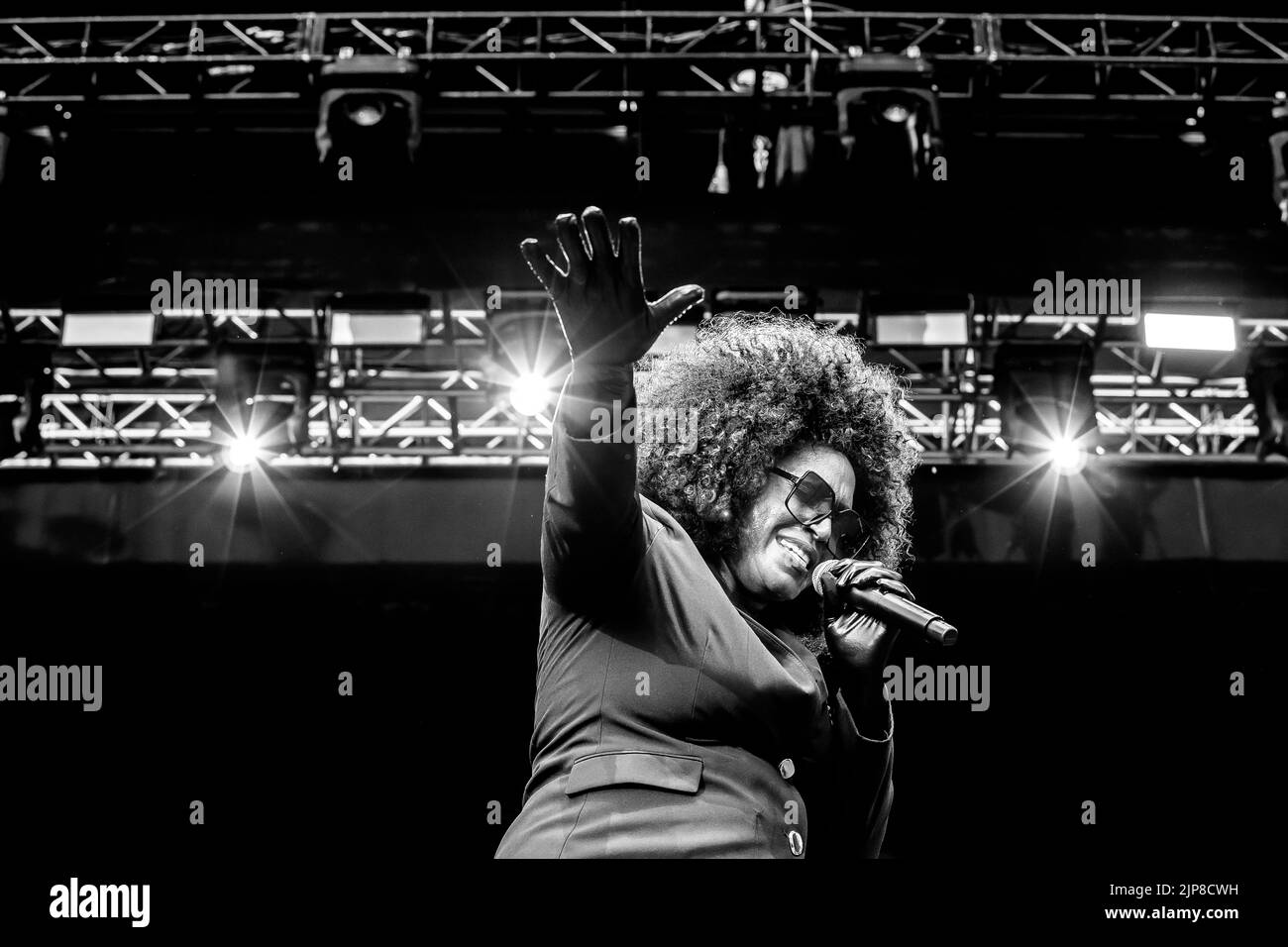 Mica Paris tritt am 14.. August 2022 im Eirias Stadium in Colwyn Bay, Nordwales, auf. Stockfoto