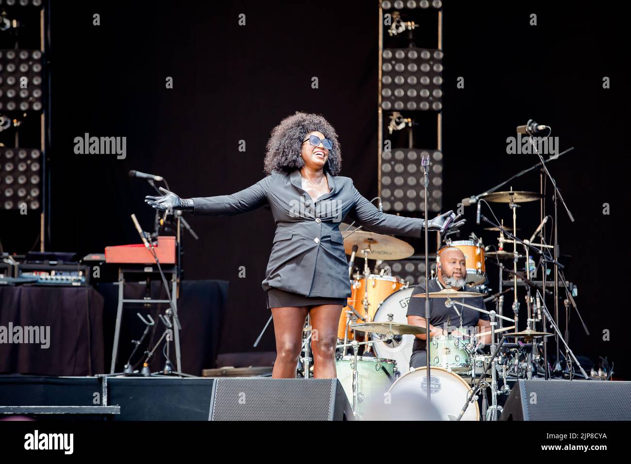 Mica Paris tritt am 14.. August 2022 im Eirias Stadium in Colwyn Bay, Nordwales, auf. Stockfoto