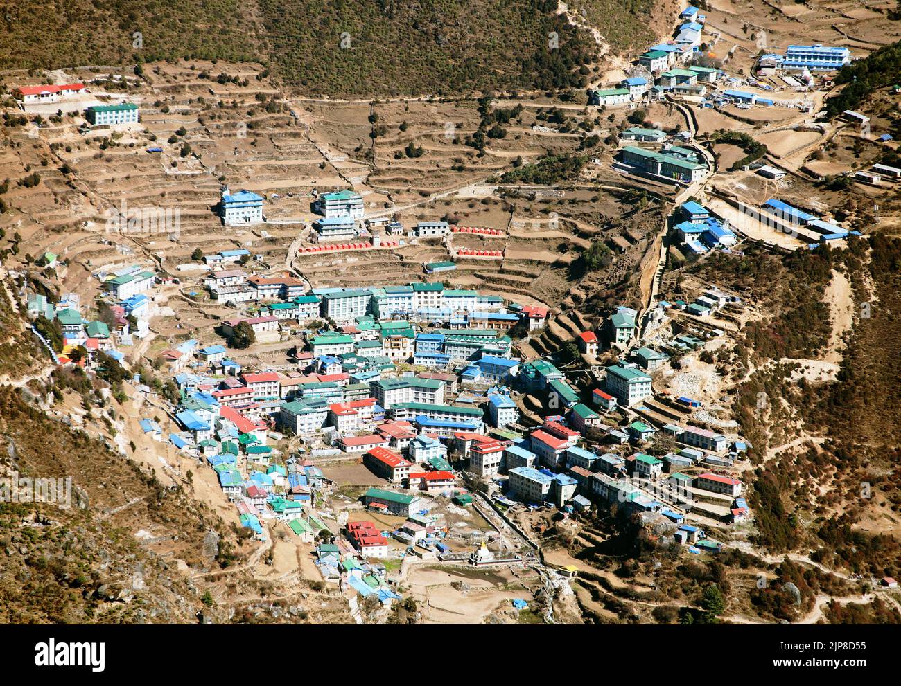 Namche Bazar - Sagarmatha Nationalpark - Khumbu Tal - Weg zum Everest-Basislager - Nepal Stockfoto