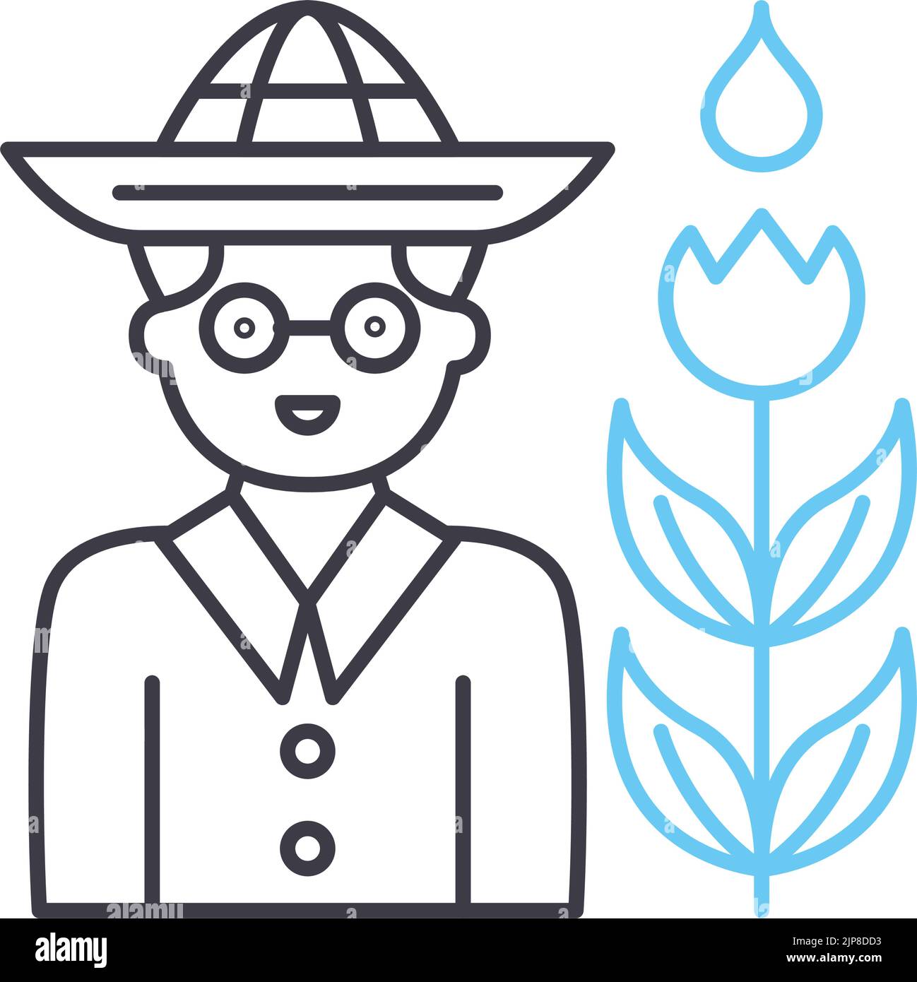 Fermier Zeichen Farmer Linie Symbol, Umriss Symbol, Vektor-Illustration, Konzept ...