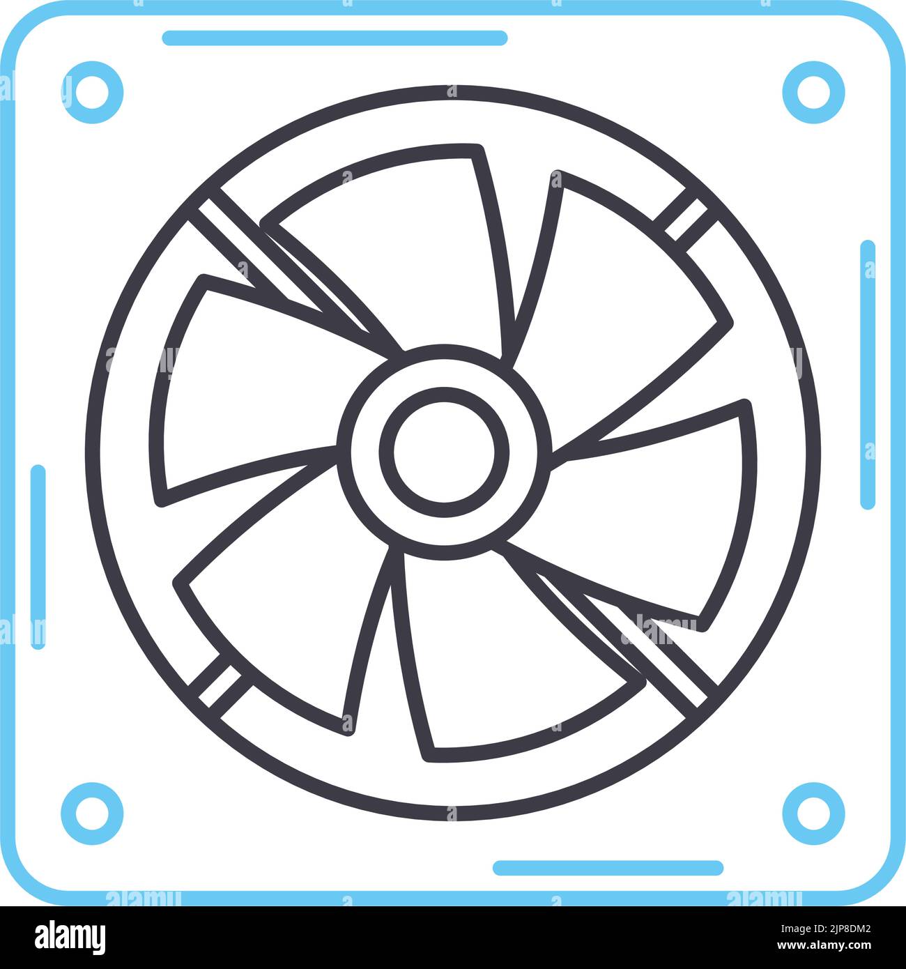 Symbol für die Lüfterlinie, Umrisssymbol, Vektordarstellung, Konzeptschild Stock Vektor