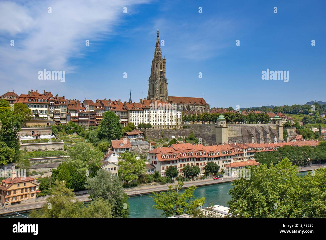 Das Berner Münster ist eine schweizerisch-reformierte Kathedrale, in der Altstadt von Bern, Schweiz. Stockfoto