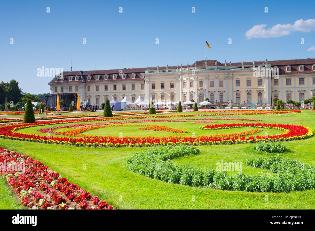 Panoramablick auf das Schloss Ludwigsburg in Deutschland Stockfoto