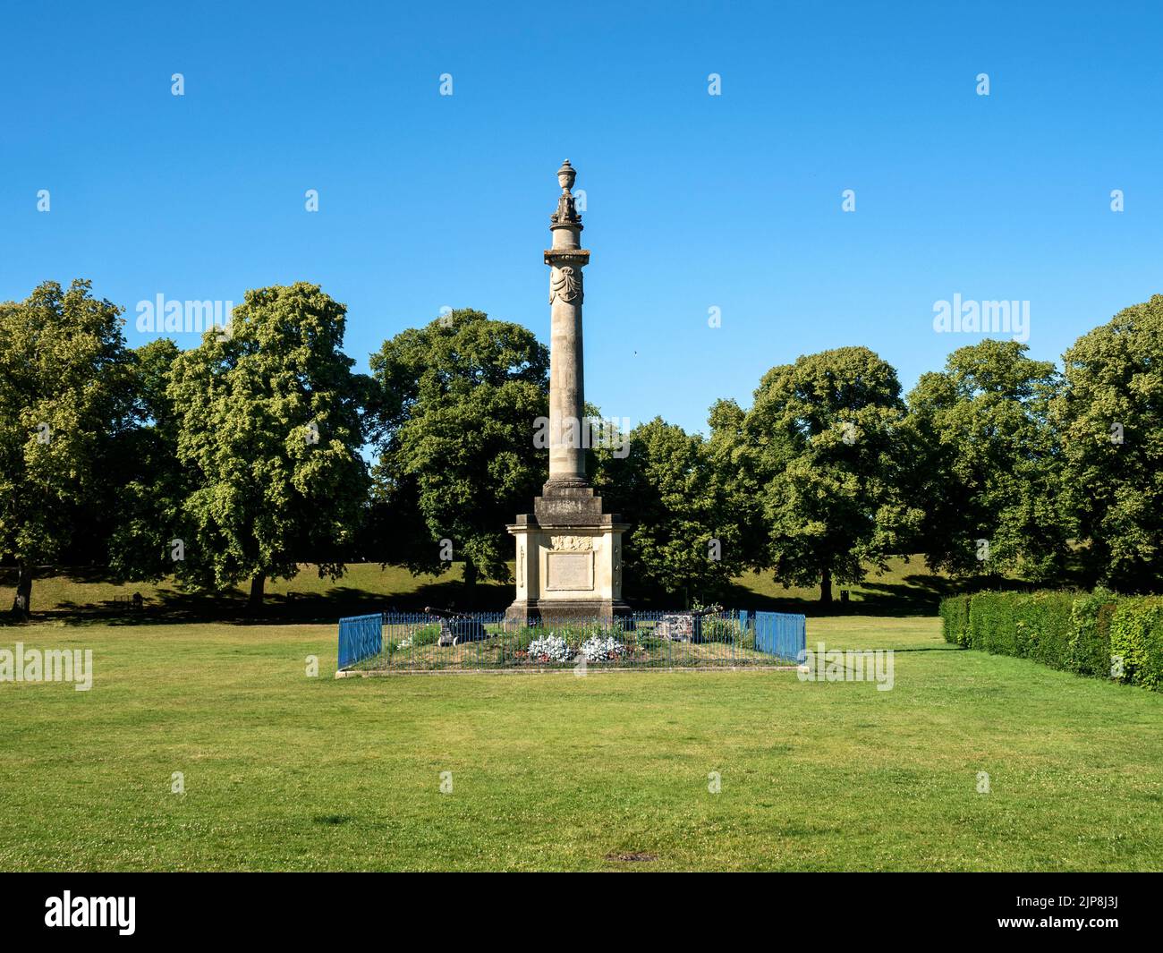 Nelson-Säule in Castle Green in Hereford Herefordshire England Stockfoto