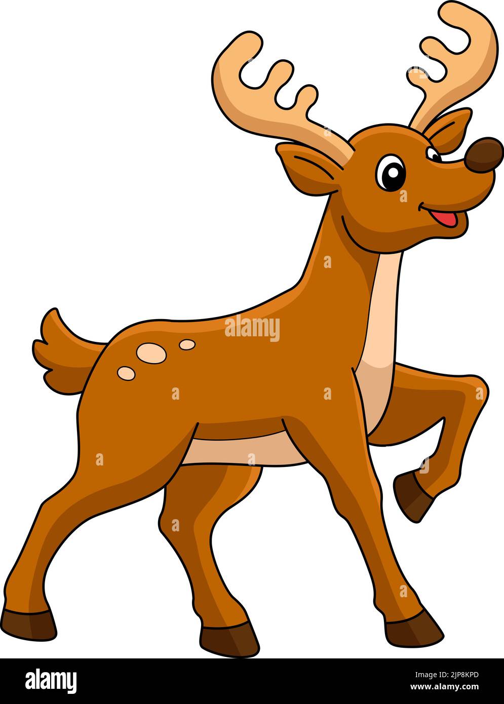 Weihnachten Rentier Cartoon Farbige Cliparts Stock Vektor